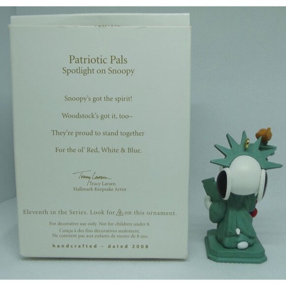 Hallmark Keepsake Ornament 2008 Patriotic Pals #11 Spotlight on Snoopy Series - Picture 4 of 9